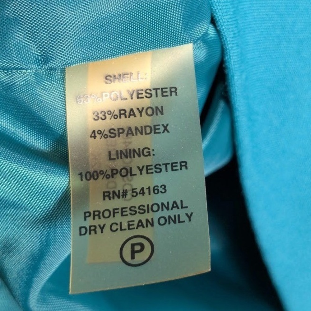 Calvin Klein Dress Size 14  Teal Blue Black Colorblock Sleeveless Sheath - Picture 6 of 9
